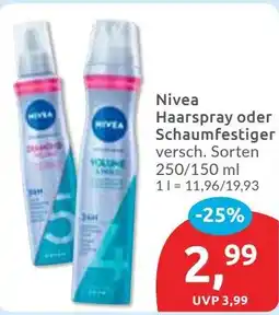 Budni Nivea Haarspray oder Schaumfestiger Angebot