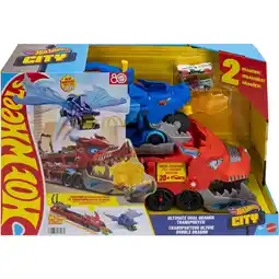 Netto Marken-Discount Hot Wheels Spielfahrzeug City Ultimativer 2-in-1 Drachen Transporter Angebot