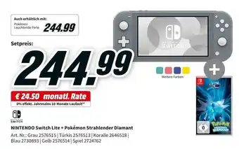 MediaMarkt Nintendo switch lite + pokémon strahlender diamant Angebot