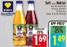 E-Center EDEKA Herzstücke Saft oder Nektar Angebot