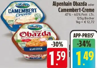 E-Center Alpenhain Obazda oder Camembert-Creme Angebot