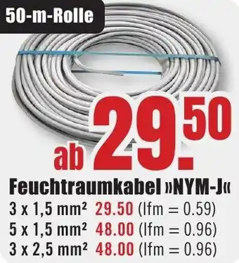 B1 Discount Baumarkt Feuchtraumkabel NYM-J Angebot