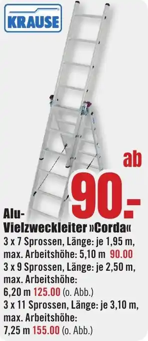 B1 Discount Baumarkt KRAUSE Alu Vielzweckleiter Corda Angebot