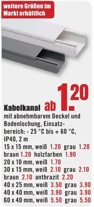 B1 Discount Baumarkt Kabelkanal Angebot