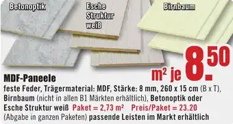 B1 Discount Baumarkt MDF-Paneele Angebot