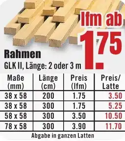 B1 Discount Baumarkt Rahmen Angebot