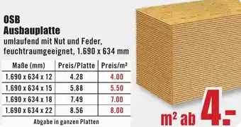 B1 Discount Baumarkt OSB Ausbauplatte Angebot