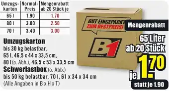 B1 Discount Baumarkt Umzugskarton Angebot