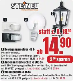 B1 Discount Baumarkt STEINEL Bewegungsmelder IS 1 Angebot