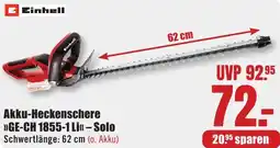 B1 Discount Baumarkt Einhell Akku-Heckenschere GE-CH 1855-1 Li Solo Angebot