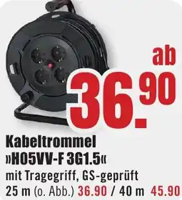 B1 Discount Baumarkt Kabeltrommel H05VV-F 3G1.5 Angebot