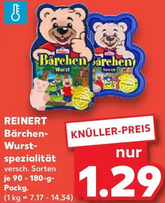 Kaufland REINERT Bärchen Wurstspezialität Angebot
