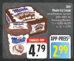 E-Center Zott monte ice cream Angebot