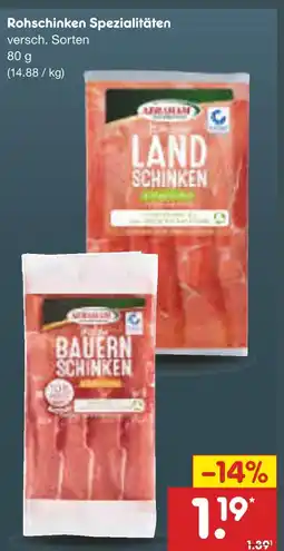 Netto Marken-Discount Rohschinken spezialitäten Angebot