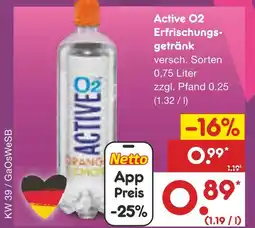Netto Marken-Discount Active o2 erfrischungsgetränk Angebot