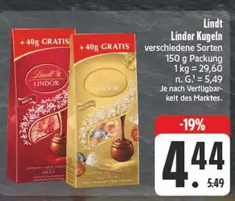 E-Center Lindt lindor kugeln Angebot