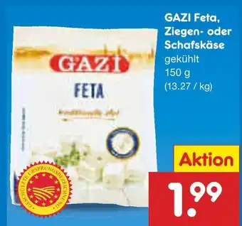 Netto Marken-Discount Gazi feta, ziegen- oder schafskäse Angebot