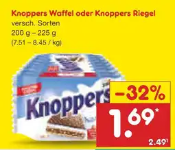 Netto Marken-Discount Knoppers waffel oder knoppers riegel Angebot