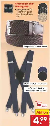 Netto Marken-Discount Spirit hosenträger oder stretchgürtel Angebot