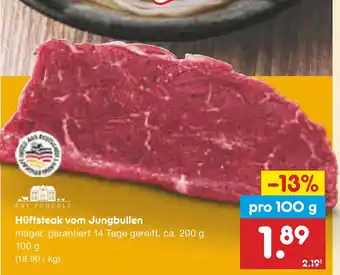 Netto Marken-Discount Gut ponholz hüftsteak vom jungbullen Angebot