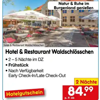 Netto Marken-Discount Netto-reisen hotel & restaurant waldschlösschen Angebot