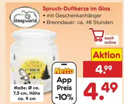Netto Marken-Discount Sleepworld spruch-duftkerze im glas Angebot