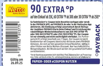 Netto Marken-Discount Payback 90 extra °punkte Angebot