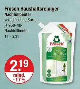 V Markt Frosch haushaltsreiniger nachfüllbeutel Angebot