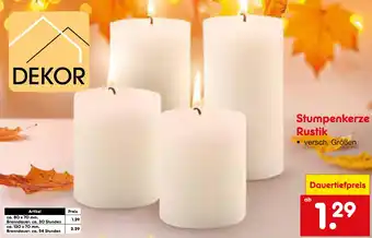 Netto Marken-Discount Dekor stumpenkerze rustik Angebot