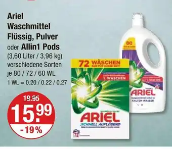 V Markt Ariel waschmittel flüssig Angebot