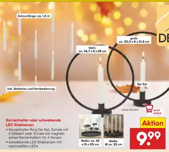 Netto Marken-Discount Kerzenhalter oder schwebende led stabkerzen Angebot