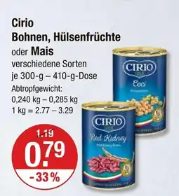 V Markt Cirio bohnen, hülsenfrüchte Angebot
