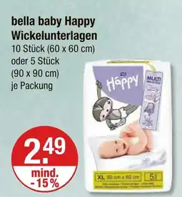 V Markt Bella baby happy wickelunterlagen 10 stück Angebot