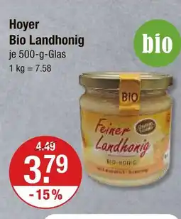 V Markt Hoyer bio landhonig Angebot