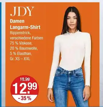 V Markt Jdy damen langarm-shirt Angebot