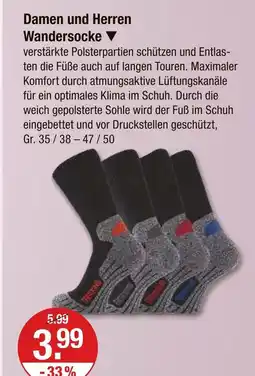 V Markt Damen und herren wandersocke Angebot