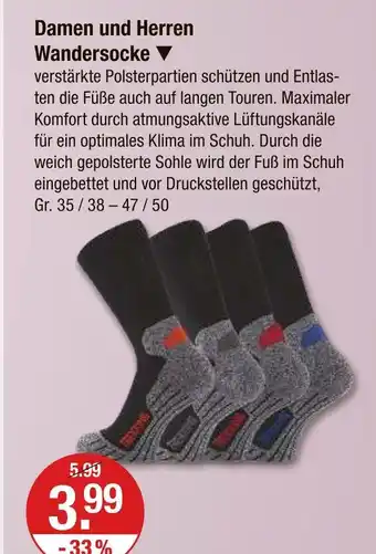 V Markt Damen und herren wandersocke Angebot