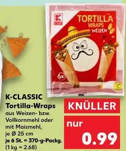Kaufland K-classic tortilla-wraps aus weizen- bzw. vollkornmehl Angebot