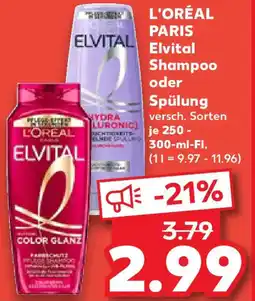 Kaufland L'ORÉAL PARIS Elvital Shampoo oder Spülung Angebot