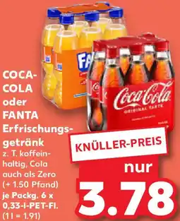 Kaufland COCA COLA oder FANTA Erfrischungsgetränk Angebot