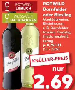 Kaufland ROTWILD Dornfelder oder Riesling Angebot