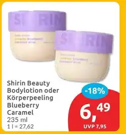 Budni Shirin Beauty Bodylotion oder Körperpeeling Blueberry Caramel Angebot