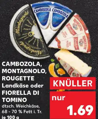 Kaufland CAMBOZOLA, MONTAGNOLO, ROUGETTE Landkäse oder FIORELLA DI TOMINO Angebot