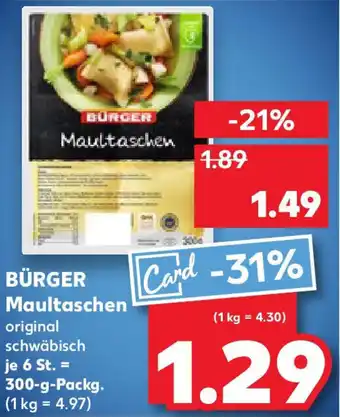 Kaufland BÜRGER Maultaschen Angebot