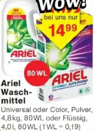 Jawoll Ariel Waschmittel Angebot