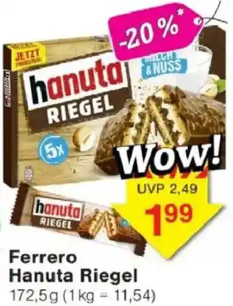 Jawoll Ferrero Hanuta Riegel Angebot