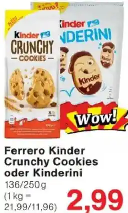 Jawoll Ferrero Kinder Crunchy Cookies oder Kinderini Angebot