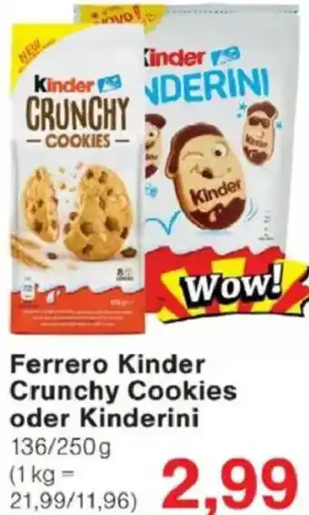 Jawoll Ferrero Kinder Crunchy Cookies oder Kinderini Angebot