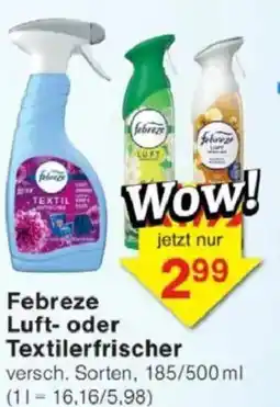 Jawoll Febreze Luft- oder Textilerfrischer Angebot