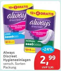 Budni Always Discreet Hygieneeinlagen Angebot